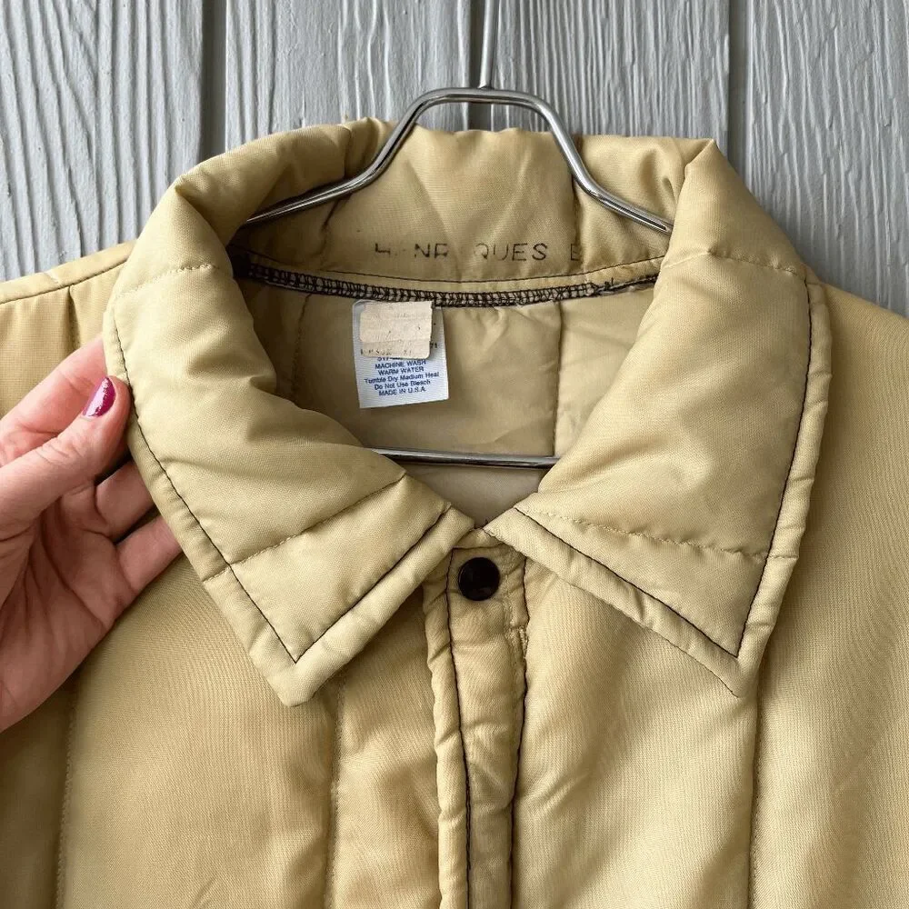 VTG H.T.C. Inc. Quilted Nylon Chore Coat Workwear Jacket Made USA XL